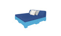 Ledge Lounger Affinity Sunbed with Back Cushion — n-Light Blue Base-4652 Mediterranean Blue Fabric