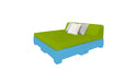 Ledge Lounger Affinity Sunbed with Back Cushion — n-Light Blue Base-T16-47 Lime Fabric