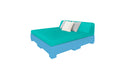 Ledge Lounger Affinity Sunbed with Back Cushion — n-Light Blue Base-4612 Aruba Fabric