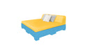Ledge Lounger Affinity Sunbed with Back Cushion — n-Light Blue Base-4602 Sunflower Yellow Fabric