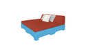 Ledge Lounger Affinity Sunbed with Back Cushion — n-Light Blue Base-4622 Terracotta Fabric