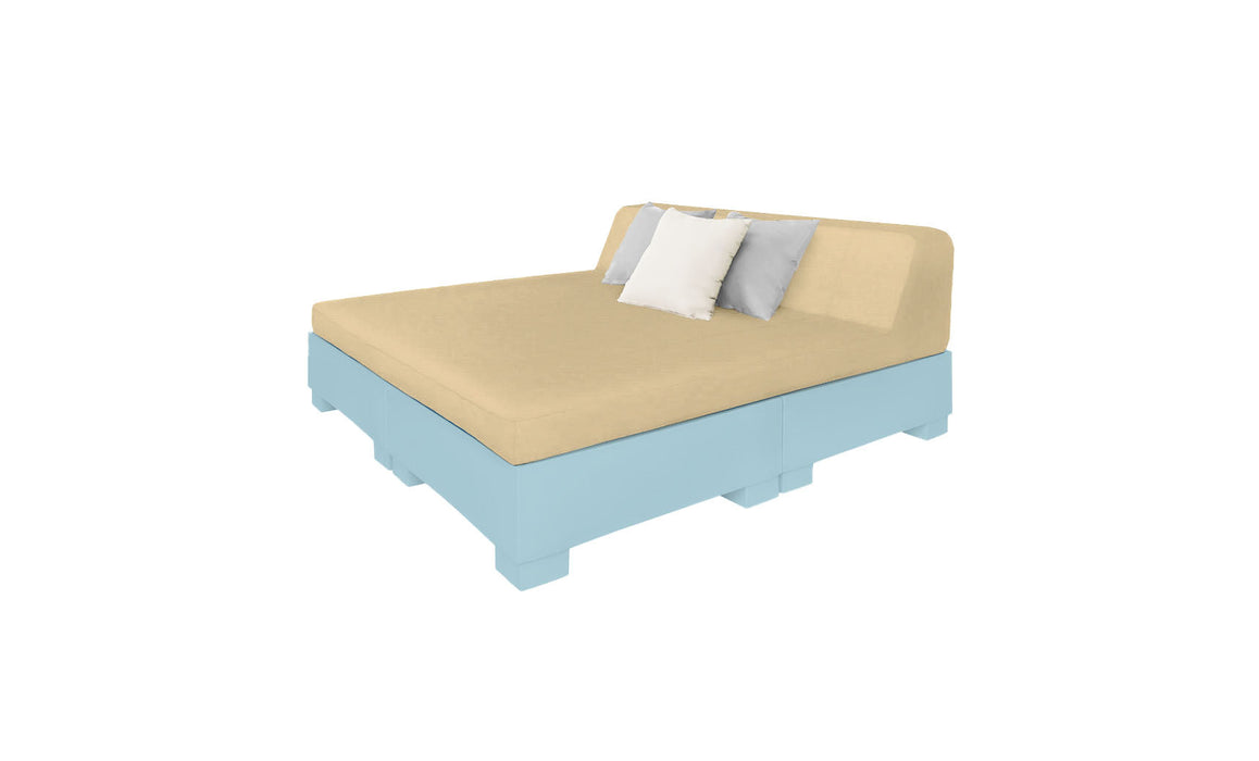 Ledge Lounger Affinity Sunbed with Back Cushion — n-Frost Base-4633 Linen Fabric