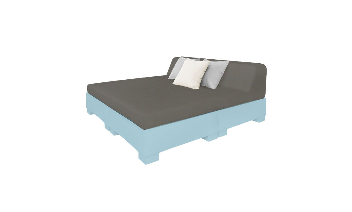Ledge Lounger Affinity Sunbed with Back Cushion — n-Frost Base-4644 Charcoal Grey Fabric