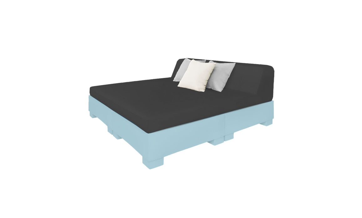 Ledge Lounger Affinity Sunbed with Back Cushion — n-Frost Base-4608 Black Fabric