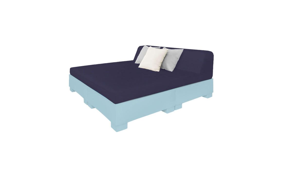 Ledge Lounger Affinity Sunbed with Back Cushion — n-Frost Base-4646 Captain Navy Fabric