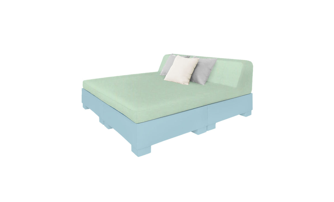 Ledge Lounger Affinity Sunbed with Back Cushion — n-Frost Base-4664 Sea Fabric