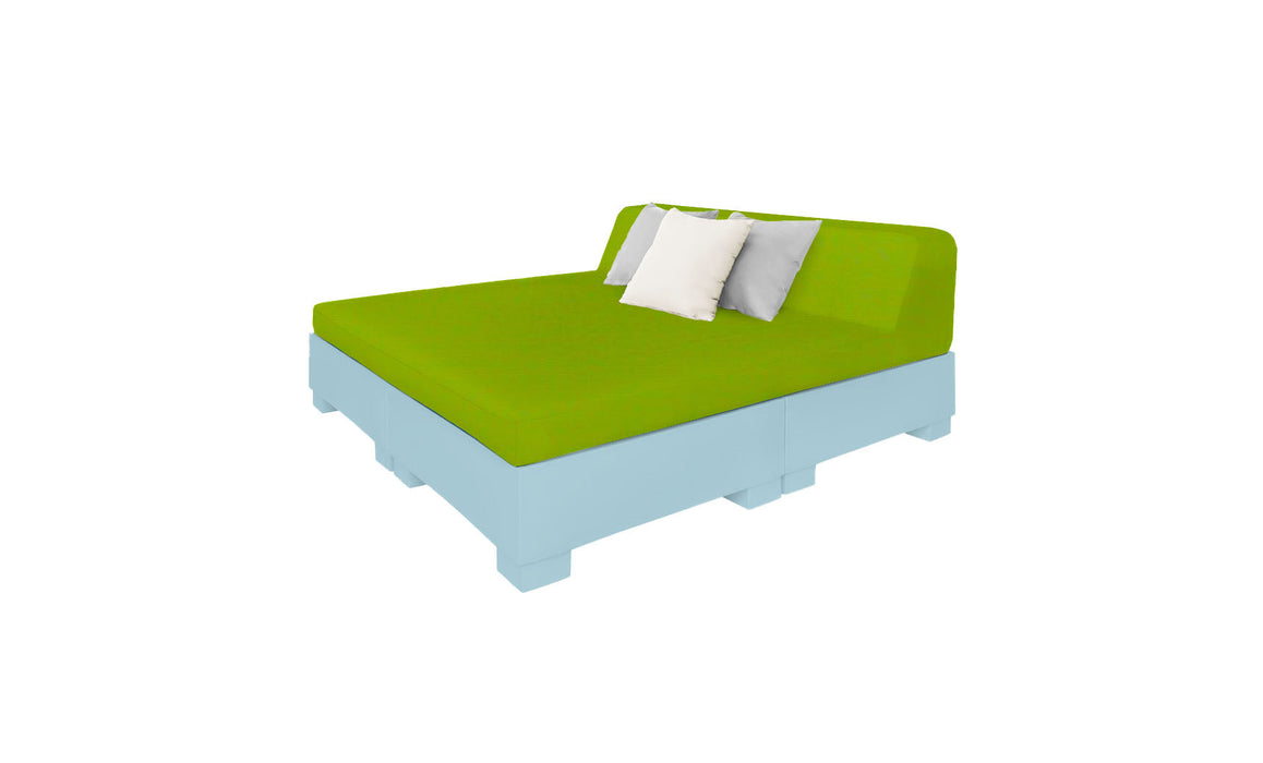 Ledge Lounger Affinity Sunbed with Back Cushion — n-Frost Base-T16-47 Lime Fabric