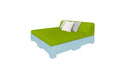 Ledge Lounger Affinity Sunbed with Back Cushion — n-Frost Base-T16-47 Lime Fabric