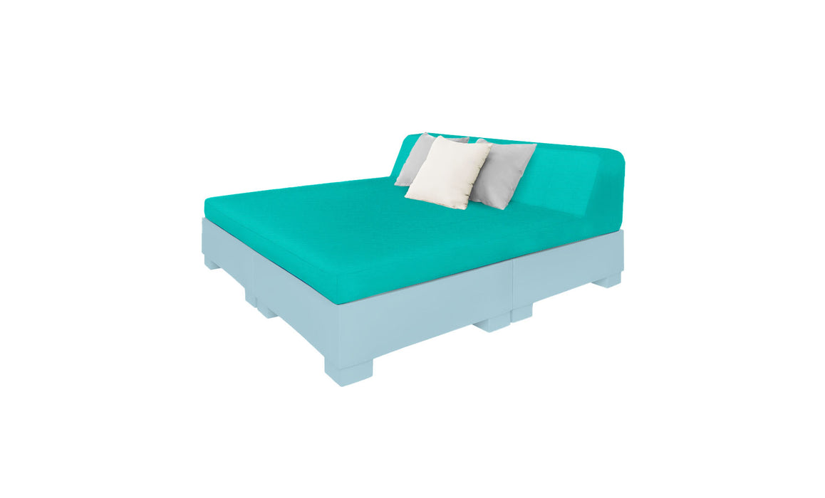 Ledge Lounger Affinity Sunbed with Back Cushion — n-Frost Base-4612 Aruba Fabric