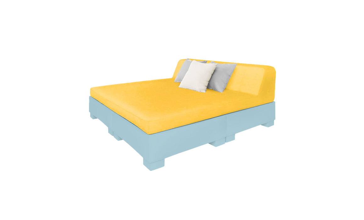 Ledge Lounger Affinity Sunbed with Back Cushion — n-Frost Base-4602 Sunflower Yellow Fabric