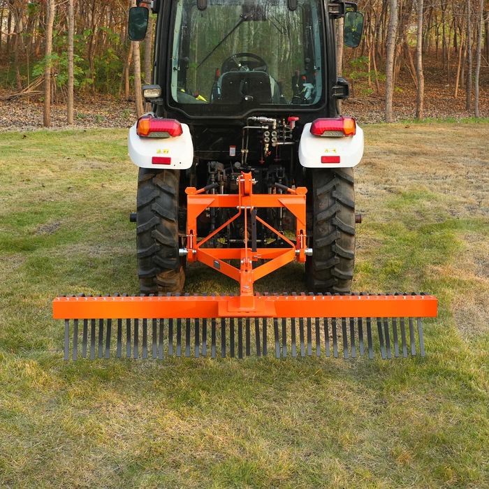 84" Landscape Rake with 42 Tines 3 Point Hitch Tractor Attachment,  LR84