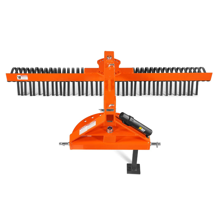84" Offset Landscape Rake with 42 Tines 3 Point Hitch Tractor Attachment, LRA84