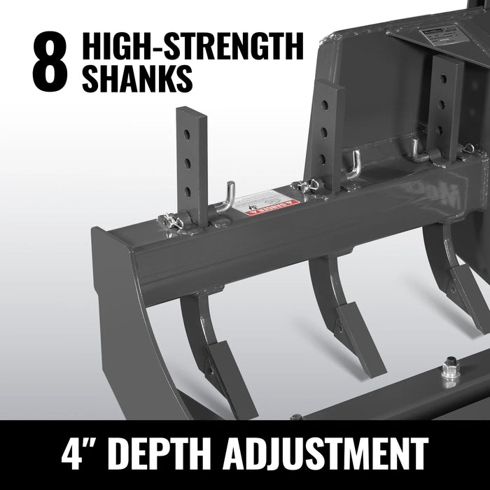 84" Skid Steer Land Plane with 8 Adjustable Scarifier Shanks, Removable Sift Screen and Bolt-On Cutting Blades, SSLP84