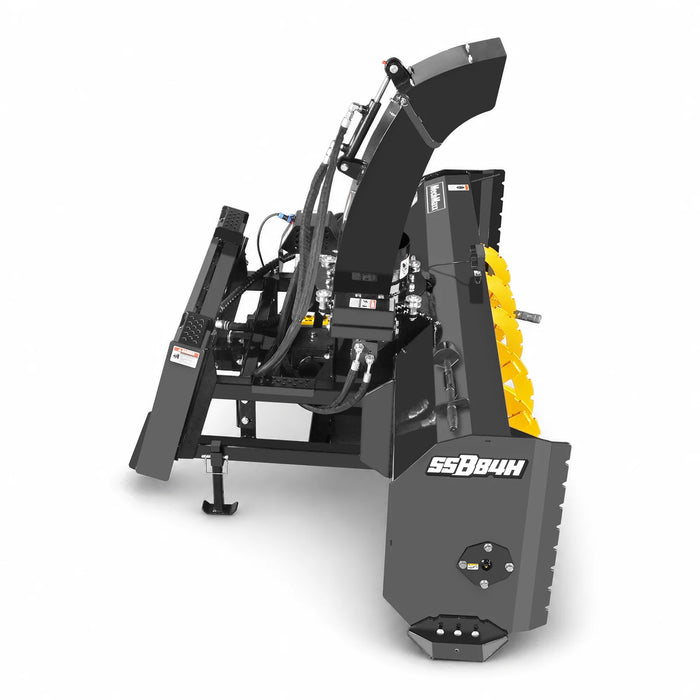 84" Hydraulic Skid Steer Snow Blower, 16–24 GPM, Hydraulic Chute Rotator & Deflector, 24" Impeller, SSB84H