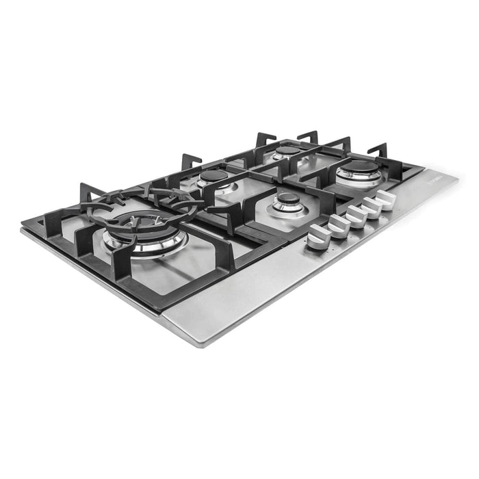 Cosmo 30-Inch Gas Cooktop with 5 Brass Burners in Stainless Steel (COS-850SLTX-E) Cosmo