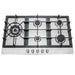 Cosmo 30-Inch Gas Cooktop with 5 Brass Burners in Stainless Steel (COS-850SLTX-E) Cosmo