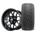 SS Wheels Alpha 12x7 Gloss Black & X Comp A/T Tire Combo golf cart wheel and tire