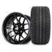 SS Wheels Alpha 12x7 Gloss Black & X Comp H/T Tire Combo golf cart wheel and tire