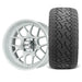 SS Wheels Alpha 12x7 Gloss White & X Comp A/T Tire Combo golf cart wheel and tire – view 3