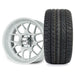 SS Wheels Alpha 12x7 Gloss White & X Comp H/T Tire Combo golf cart wheel and tire – view 2