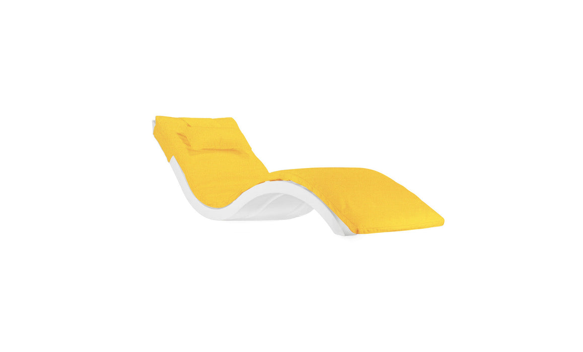 Ledge Lounger Signature Chaise Cushion With Pillow — Prem. 1 Fabric - 4602 Sunflower Yellow