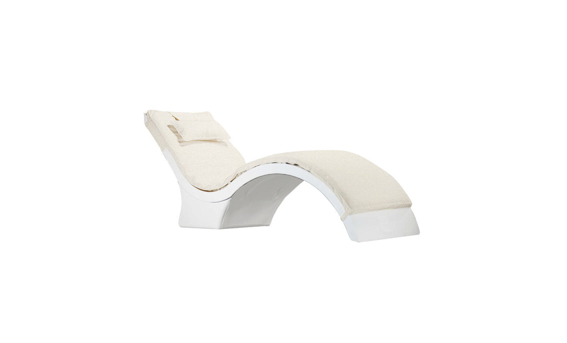 Ledge Lounger Signature Chaise Deep Cushion With Pillow — Standard Fabric-4634 White