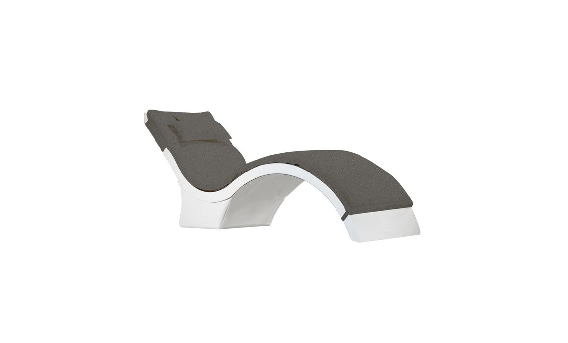 Ledge Lounger Signature Chaise Deep Cushion With Pillow — Standard Fabric-4644 Charcoal Grey