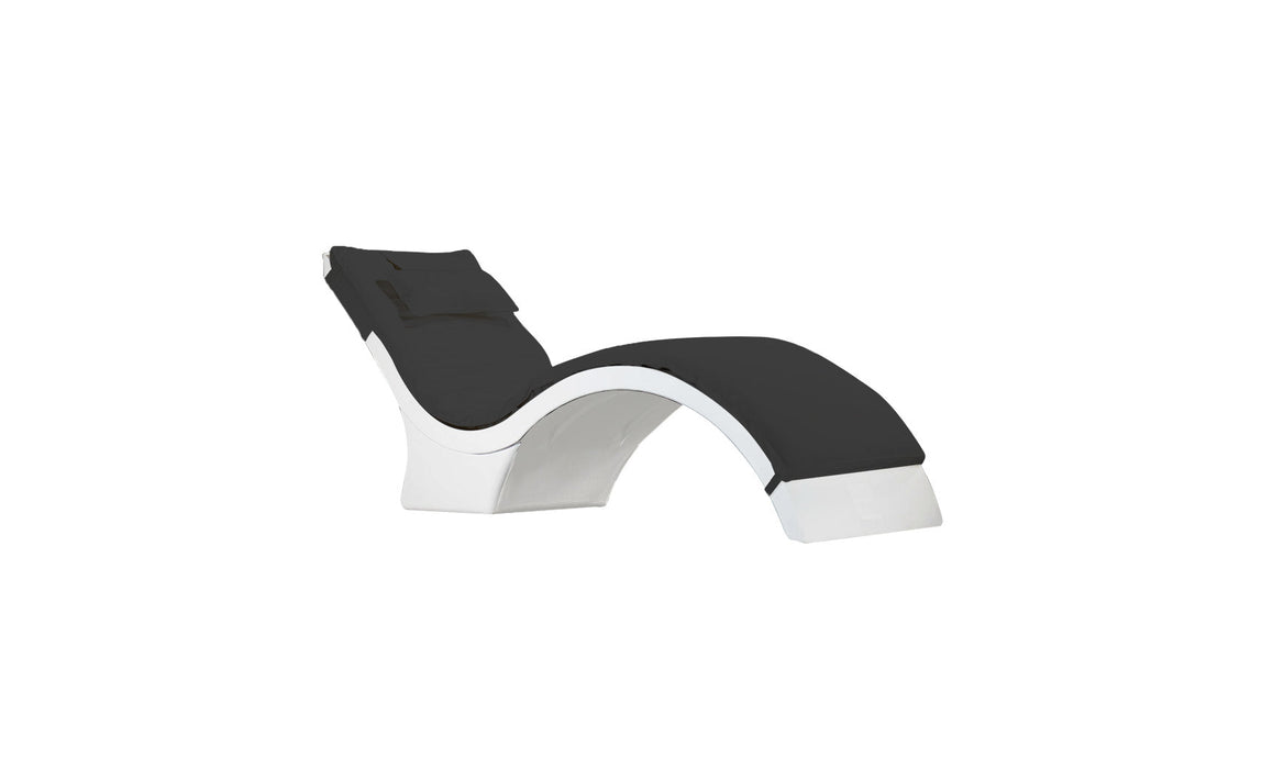 Ledge Lounger Signature Chaise Deep Cushion With Pillow — Standard Fabric-4608 Black