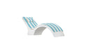 Ledge Lounger Signature Chaise Deep Cushion With Pillow — Standard Fabric-TQSA-Turquoise Stripe