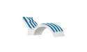 Ledge Lounger Signature Chaise Deep Cushion With Pillow — Standard Fabric-BSA Blue Stripe