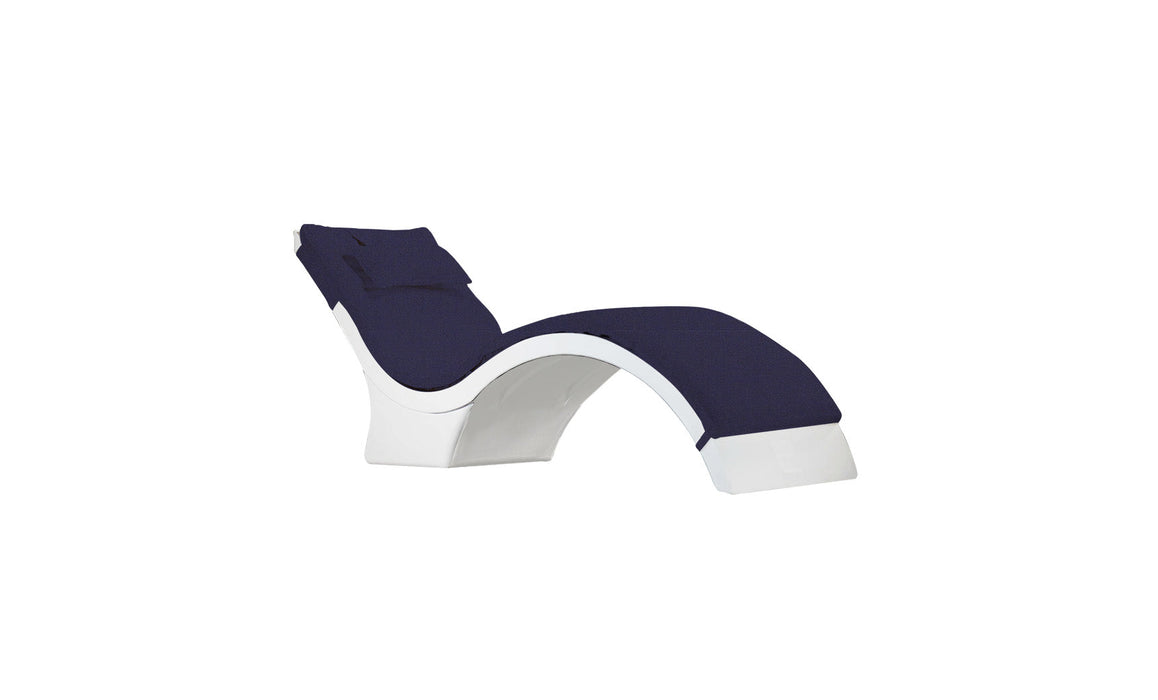 Ledge Lounger Signature Chaise Deep Cushion With Pillow — Standard Fabric-4646 Captain Navy