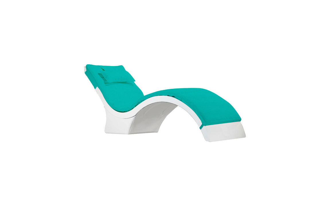 Ledge Lounger Signature Chaise Deep Cushion With Pillow — Standard Fabric-4612 Aruba