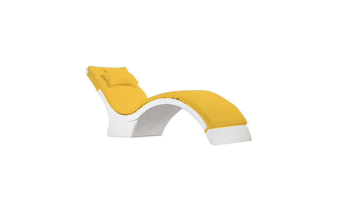 Ledge Lounger Signature Chaise Deep Cushion With Pillow — Prem. 1 Fabric-4602 Sunflower Yellow
