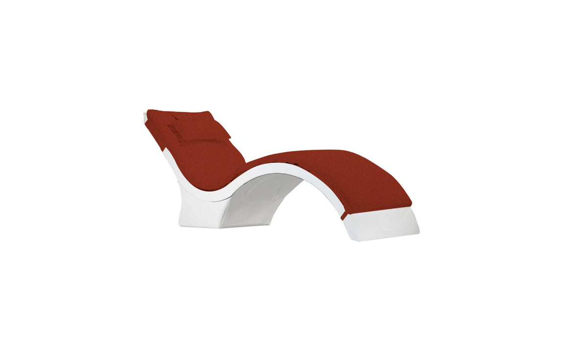 Ledge Lounger Signature Chaise Deep Cushion With Pillow — Standard Fabric-4622 Terracotta