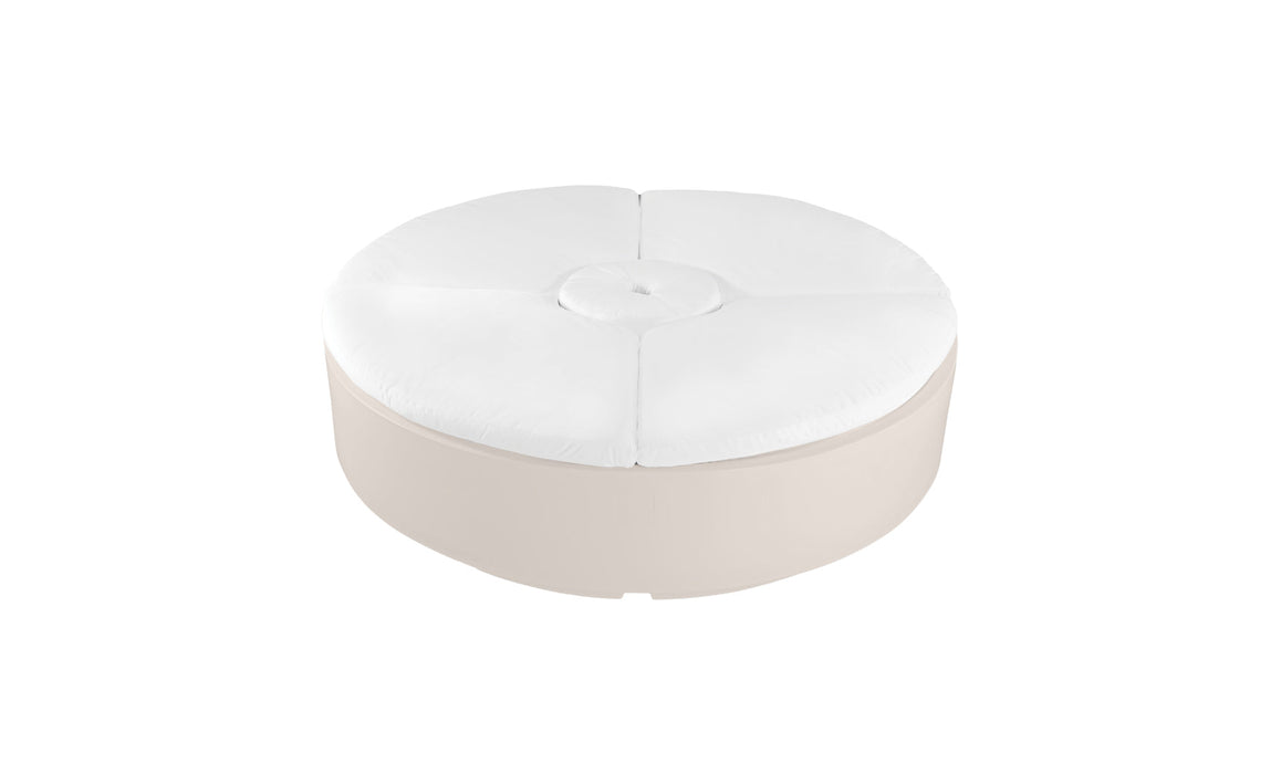 Ledge Lounger Signature 6' Round Sunbed Five Piece with Hole — Cloud Base-4634 White Fabric