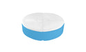 Ledge Lounger Signature 6' Round Sunbed Five Piece with Hole — Light Blue Base-4634 White Fabric