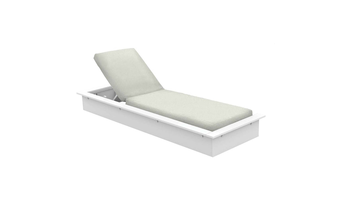 Ledge Lounger Echo Chaise — White Base-4651 Silver Fabric