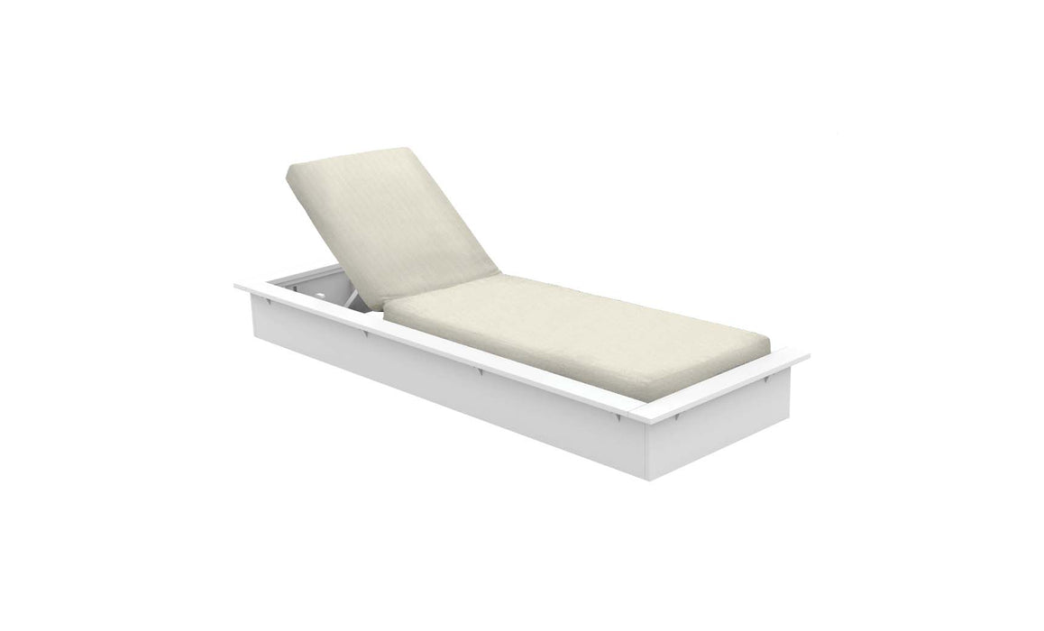 Ledge Lounger Echo Chaise — White Base-4642 Oyster Fabric