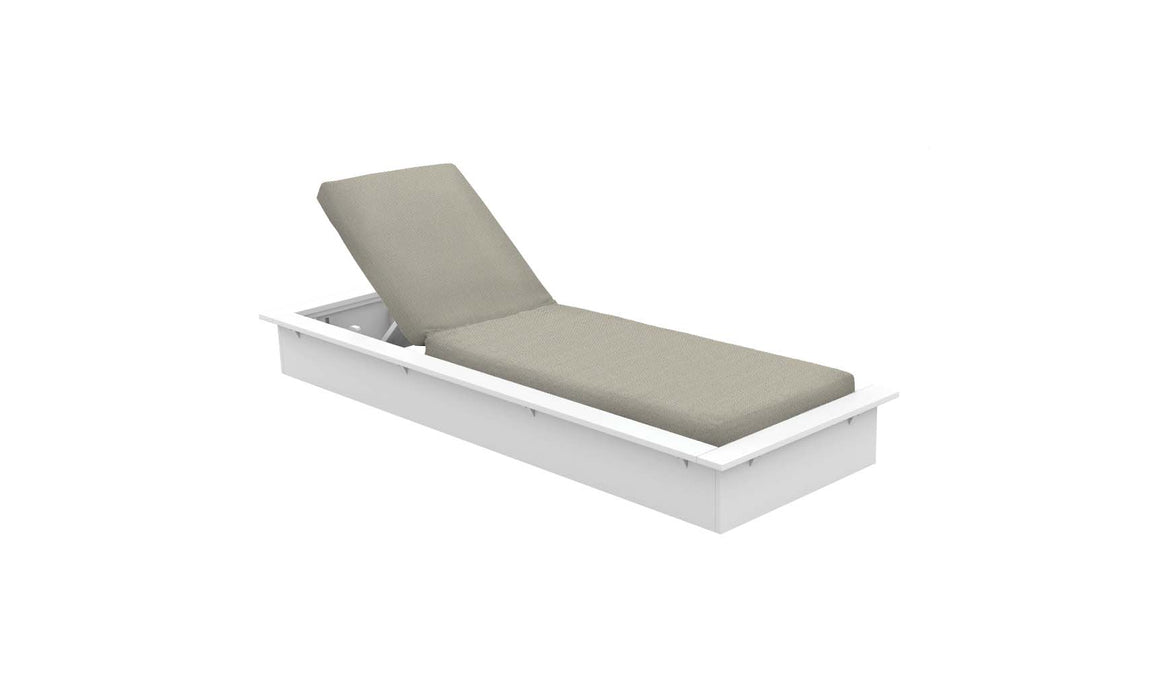 Ledge Lounger Echo Chaise — White Base-4630 Cadet Grey Fabric