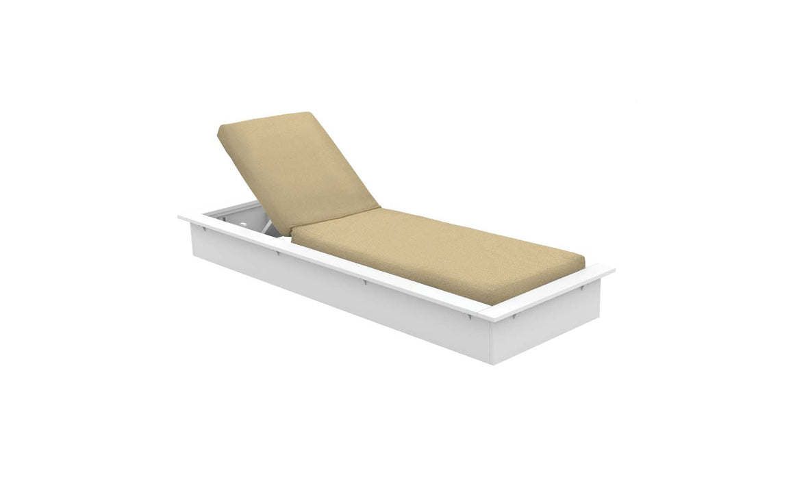 Ledge Lounger Echo Chaise — White Base-4633 Linen Fabric