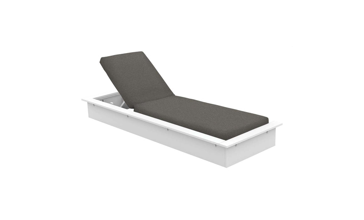 Ledge Lounger Echo Chaise — White Base-4644 Charcoal Grey Fabric