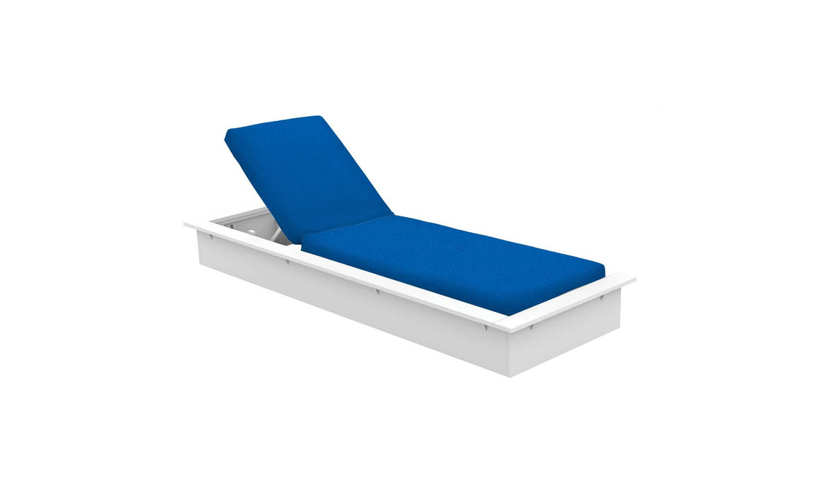 Ledge Lounger Echo Chaise — White Base-4601 Pacific Blue Fabric