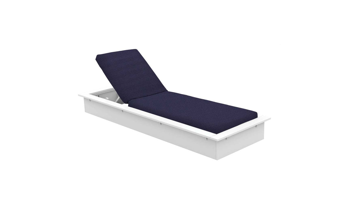 Ledge Lounger Echo Chaise — White Base-4646 Captain Navy Fabric