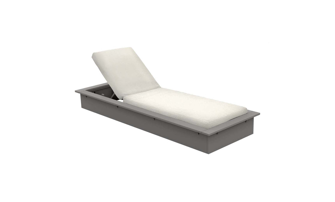 Ledge Lounger Echo Chaise — Gray Base-4634 White Fabric