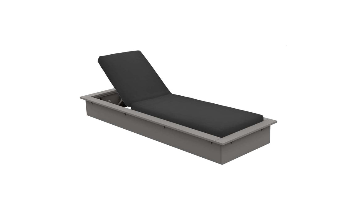 Ledge Lounger Echo Chaise — Gray Base-4608 Black Fabric