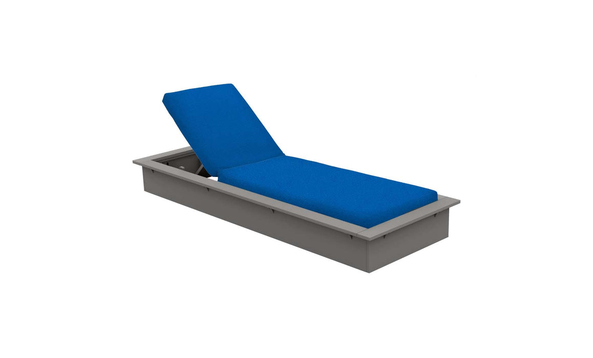 Ledge Lounger Echo Chaise — Gray Base-4601 Pacific Blue Fabric