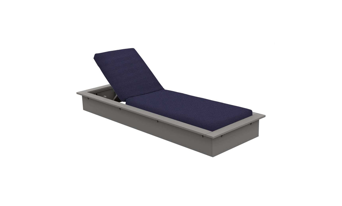 Ledge Lounger Echo Chaise — Gray Base-4646 Captain Navy Fabric