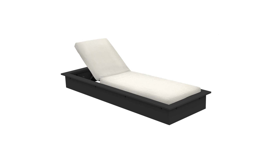 Ledge Lounger Echo Chaise — Black Base-4634 White Fabric