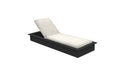 Ledge Lounger Echo Chaise — Black Base-4634 White Fabric