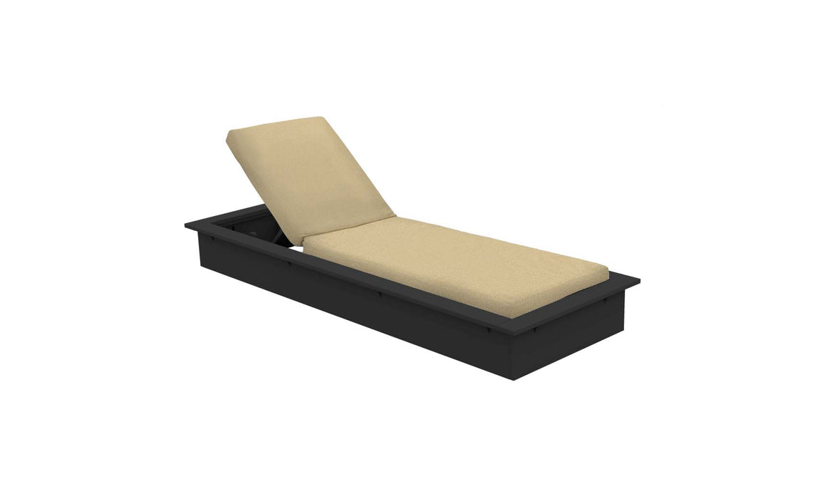 Ledge Lounger Echo Chaise — Black Base-4633 Linen Fabric